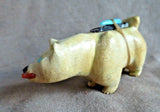 Native Zuni Zuni Rock Mountain Lion Carving fetish by Freddie Leekya C3582