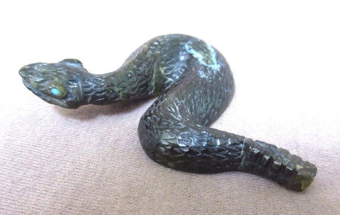 Zuni Serpentine Rattlesnake Fetish by Lance Cheama - C0475