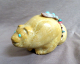 Native Zuni Zuni rock XL Fat Butt Bear Fetish w/ Bundle by Bryson Bobelu C4064