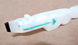 Native Zuni White Alabaster Wolf Fetish with heartline by Gabriel Quam - C2270