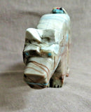 Native Zuni Picasso Marble Medicine Bear w heartline Fetish by Kevin Quam C3827