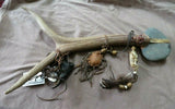 Native American Navajo Made Stone Tomahawk w/ Antler handle By Leonard Jim WE09