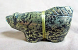 Native Zuni Black & Gold Glass Bobcat Fetish by Leland Boone & Daphne Quam C3547