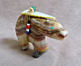 Native Zuni Banded Onyx Bear w heartline Fetish by Fernando Laiwakete C3015