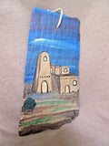 Native Zuni Original Rock Painting - the Pueblo in the Night by C H Johe HP0044