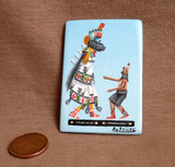 Native Zuni Miniature Shalako & Mudhead Painting  by H Patrick Sanchez HP95