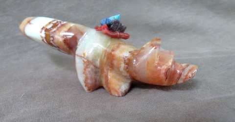 Native Zuni Mexican Onyx Loyal Wolf Fetish Carving  by Daryl Shack - C4176