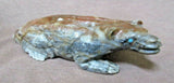 Native Zuni Museum Quality Picasso Marble Badger Fetish by Herbert Him Sr. C2805