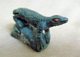 Native Zuni Dark Serpentine Lizard on Rock Fetish by Fenton Luna - C3143