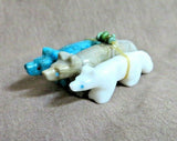 Zuni Turquoise, Jasper & Marble Wolf Unity Trio Fetish by LaVies Natewa C3869