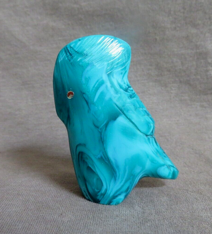 Native Zuni Green Bowlerite Eagle Fetish by Leland Boone & Daphne Quam C4095
