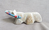 Native Zuni Jasper Wolf Fetish w Heartline by Donovan Laiwakete C4505