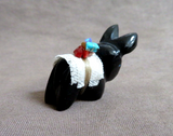 Zuni Black Marble Adorable Mini Donkey Burro Fetish by Daryl Shack - C4312