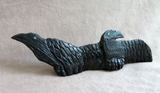 Native American Zuni Jet Ravens Duo Fetish Carving by Rochelle Quam  C4276