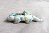 Zuni Turquoise & Picasso Marble Mt Lion Duo Fetish by  LaVies Natewa C4206