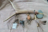 Native American Navajo Made Stone Tomahawk w/ Antler handle By Leonard Jim WE09