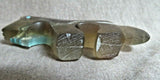 Zuni Chinese Fluorite Horse Fetish w Triple heartlines by Kenric Laiwakete C3868