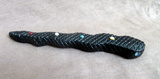 Native American Large Zuni Jet Rattlesnake Fetish by Jonathan Shack - C4102