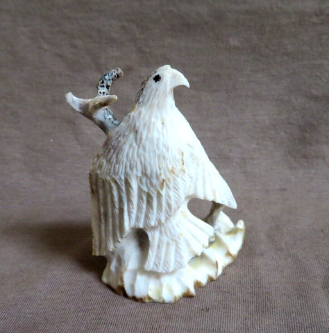 Native Zuni Large Antler Eagle Fetish Carving by Ruben Najera C4226