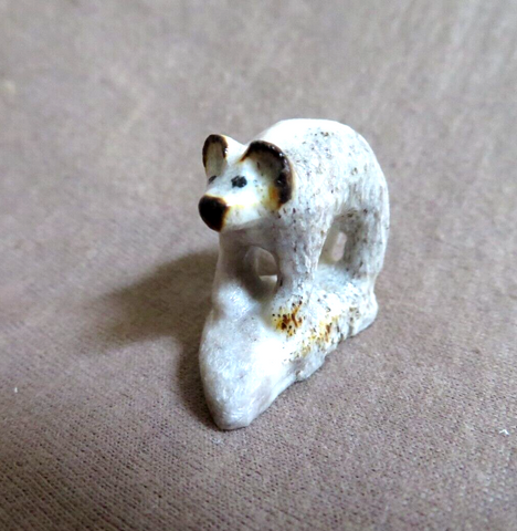 Amazing Native Zuni Antler Mini Bear Fetish Carving by Ruben Najera C4376