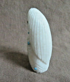 Native Zuni White Marble Corn Maiden Fetish Carving by Mike LaWeka  - C3823