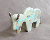 Zuni Jasper Buffalo Fetish Carving W Heartline by Bernard Laiwakete C4447