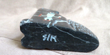 Native Zuni XL Black & White Marble Coyote Fetish Carving by S/M  - C4493