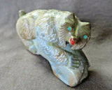 Native American Zuni Zuni Rock Bobcat fetish Carving by Freddie Leekya C3926