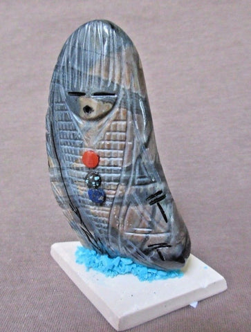 Native Zuni Picasso Marble Large 2 Sided Maiden Fetish by Gloria Chattin C1821