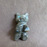 Native Zuni Fossilized Shell Bulldog Fetish Carving by Daryl Shack - C4286