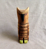 Native Zuni Large Wood Owl Carving Fetish by Al Lewis C4322
