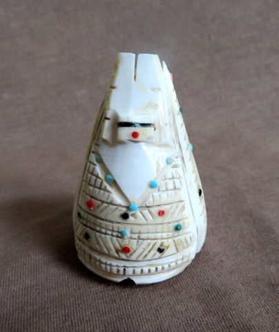 Native Zuni Shell Tableta Maiden Carving Fetish  By Carl Etsate C4130
