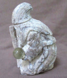 Zuni Museum Quality White Marble Wizard by Master Carver Derrick Kaamase C0454