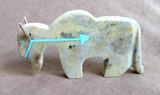 Zuni Jasper Buffalo Fetish Carving W Heartline by Bernard Laiwakete C4447