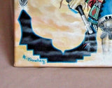 Native Zuni Oil on Canvas Painting -  Parrot Kachina by Alex Sanchez HP76