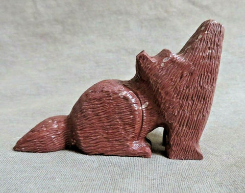 Native Zuni Sacred Pipestone Coyote Fetish Carving by Jesus Espino  - C3889