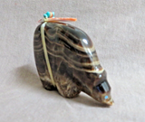 Zuni Amazing Root Beer Agate Bear Fetish w/ Bundle by Evalena Boone C4407