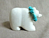 Native Zuni Fishrock Medicine Bear Fetish w necklace by Andre Westika C3863