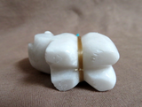 Native Zuni White Marble Protective Bear Fetish Carving by Daryl Shack - C4637