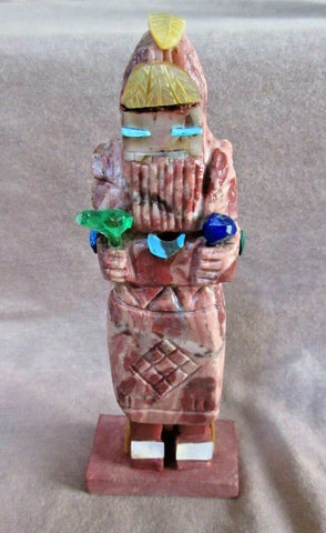 Zuni AMAZING  Jasper & Multi-stone Long Hair Kachina Carving by Jon Quam - C2790