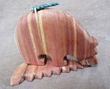 Native Zuni  Cedar Wood Bear with Bundle Fetish by Carver Douglas Martza C2222