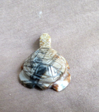 Native Zuni Picasso Marble Turtle Fetish Carving by Kenny Chavez - C4593