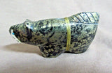 Native Zuni Black & Gold Glass Bobcat Fetish by Leland Boone & Daphne Quam C3547