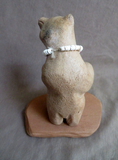Zuni XL Sandstone Standing Bear Fetish w necklace by Darrell Westika C4050
