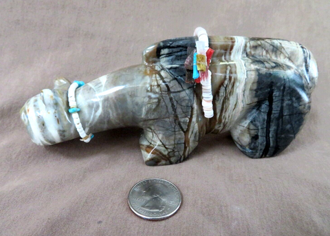 Native Zuni Stunning XL Mountain Lion Fetish Carving  by Daryl Shack - C4053