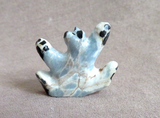 Native Zuni Angelite Mini Stretching Bear Fetish Carving by Ruben Najera C4581