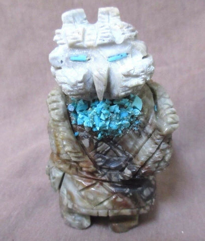 Zuni Museum Quality Picasso Marble Eagle Kachina Fetish by Mike Sanchez - C0447