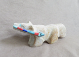 Native Zuni Jasper Wolf Fetish w Heartline by Donovan Laiwakete C4505