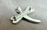 Zuni Multi-Stone & Sterling Inlay Dragonfly Pin Pendant by Pascal Natewa  JP263