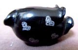 Native Zuni Black Marble Etched Pig Fetish by Rosella Gonzales - C1263